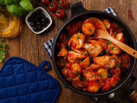 Mediterranean Baked Ling Cod