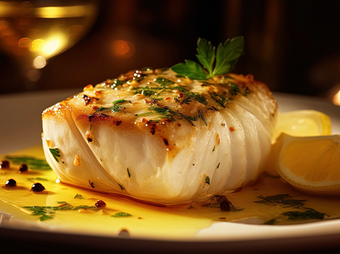 Pan-Seared Halibut with Lemon Caper Sauce