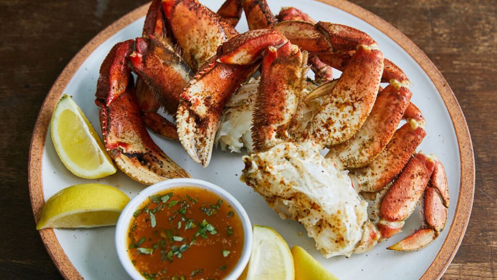 Steamed Dungeness crab