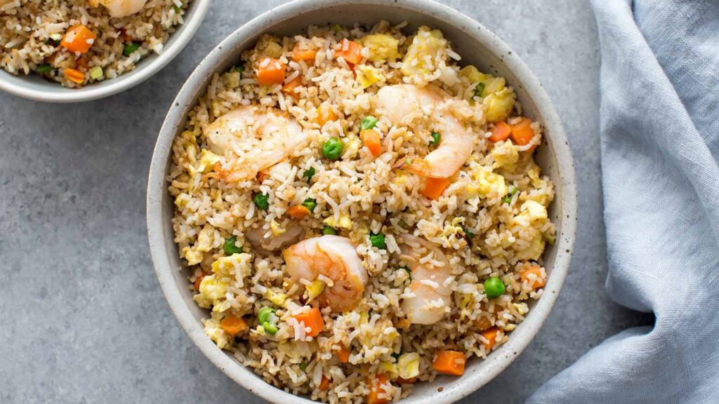 Fried rice with Argentina prawn meat